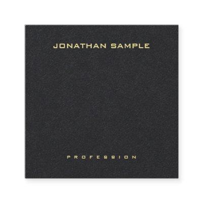Professional Elegant Simple Design Gold Name Text Square