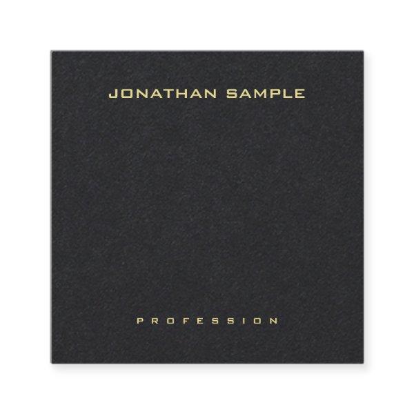 Professional Elegant Simple Design Gold Name Text Square