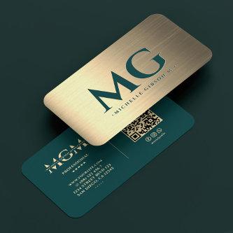 Professional Elegant Teal Gold Therapist Modern