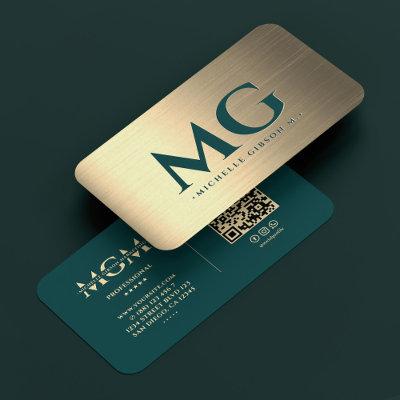 Professional Elegant Teal Gold Therapist Modern