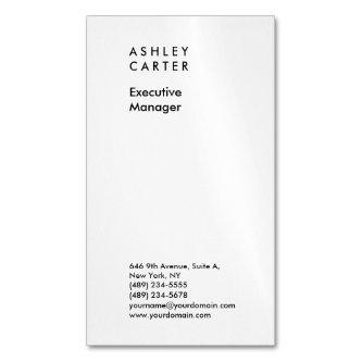 Professional elegant white plain minimalist modern  magnet