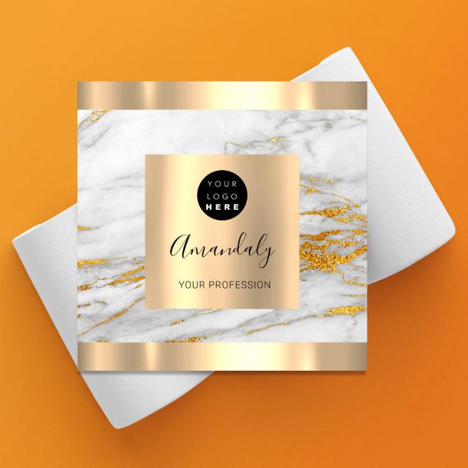 Professional Event Planner Marble Gold Logo Square