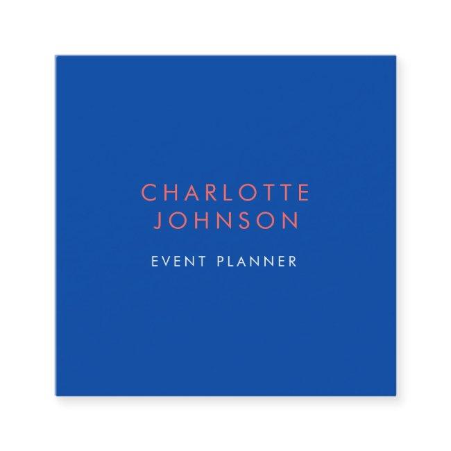 Professional Event Planner Minimalist Cobalt Blue Square
