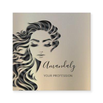 Professional Eyelashes Hair Salon Gray Square Square