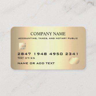 Professional Faux Gold Credit Card