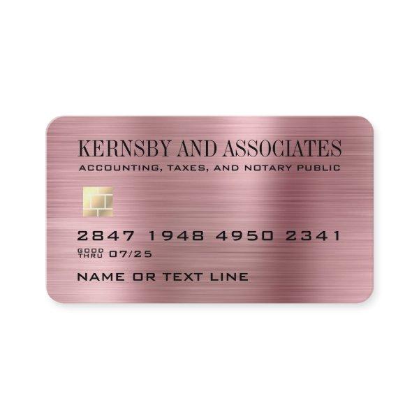 Professional Faux Metallic Pink Credit Card Style