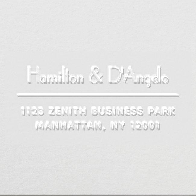 Professional Formal Business Return Address Embosser