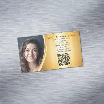 Professional Gold Flare Custom Photo QR Code  Magnet