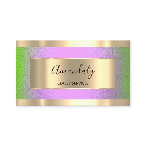 Professional Gold Framed Elegant Purple Green