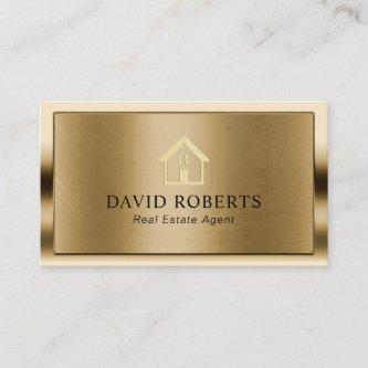 Professional Gold House Logo Real Estate Realtor