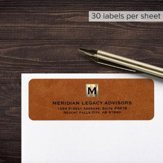 Professional Gold Initial Monogram Return Address Label