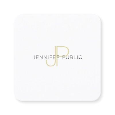 Professional Gold Monogram Template Trendy Modern Square