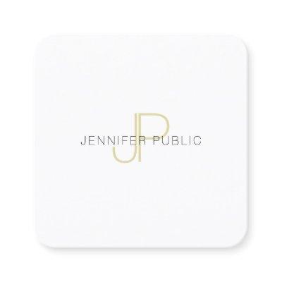 Professional Gold Monogram Template Trendy Modern Square