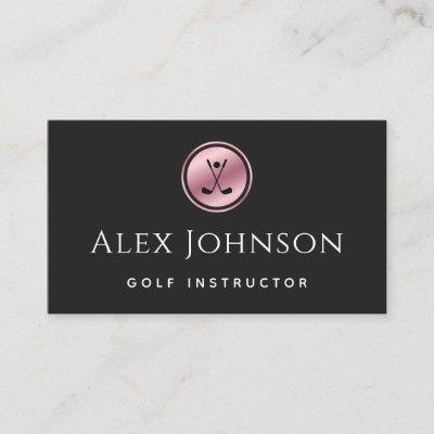 Professional Golf Instructor Coach Rose Gold Black