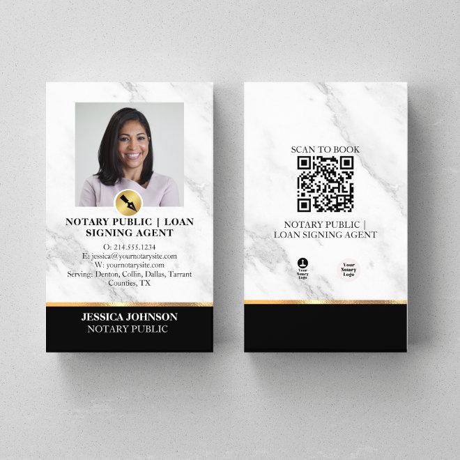 Professional Gray Marble Luxury Notary Public QR