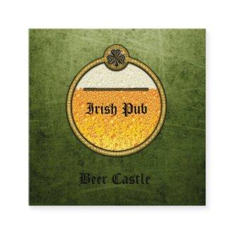 Professional grunge Irish Pub beer logo Square