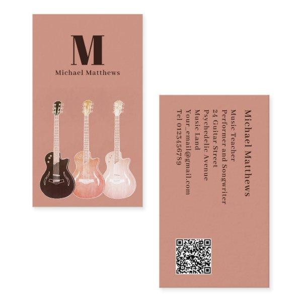 Professional Guitar Musician Custom QR Code