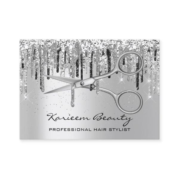 Professional Hair Stylist Silver Gray Scissors