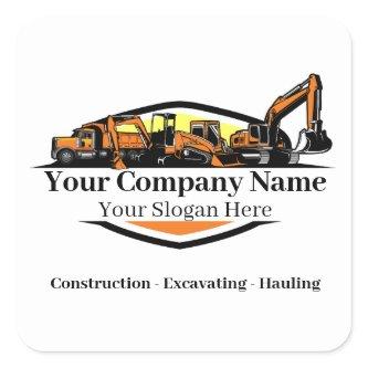 Professional Heavy Equipment Construction Company  Square Sticker