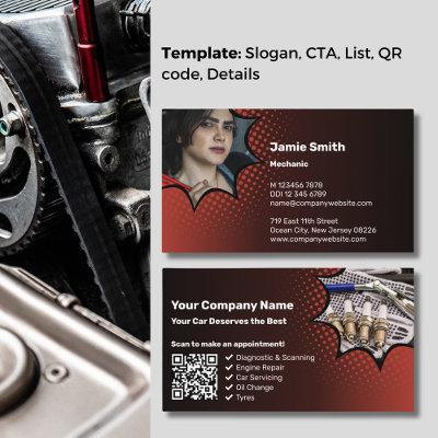 Professional Image with a Red Automotive Mechanic