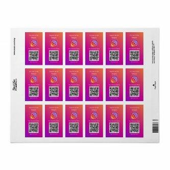 Professional Instagram Logo Follow Me Qr Code Label