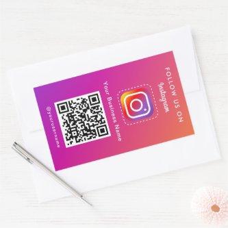 Professional Instagram Photo Follow Me Qr Code Rectangular Sticker
