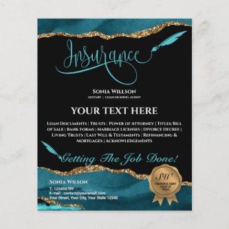 Professional Insurance Agent Teal Agate  Fly Flyer