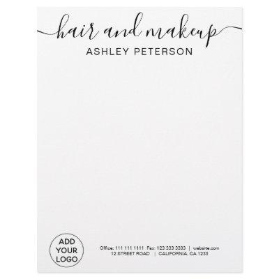 Professional logo black white simple typography letterhead