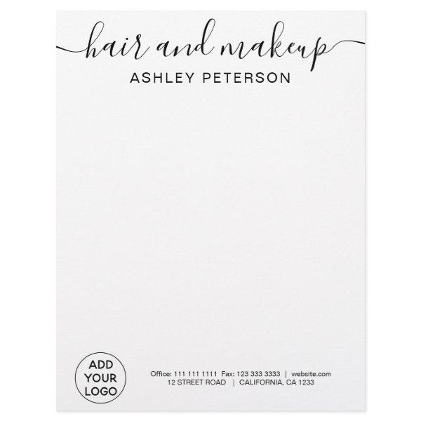 Professional logo black white simple typography letterhead