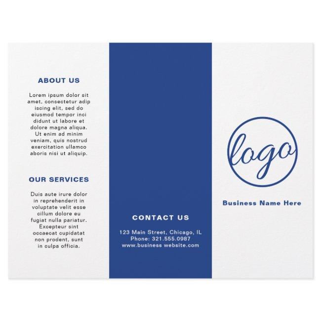 Professional Logo Simple Blue Trifold Brochure
