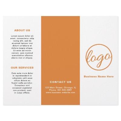 Professional Logo Simple Orange Trifold Brochure