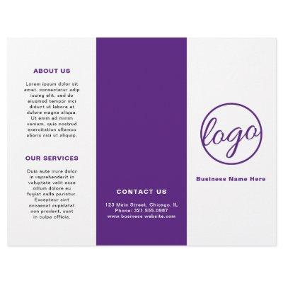 Professional Logo Simple Purple Trifold Brochure