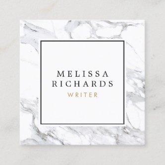 Professional Luxe Minimalist White Marble Square