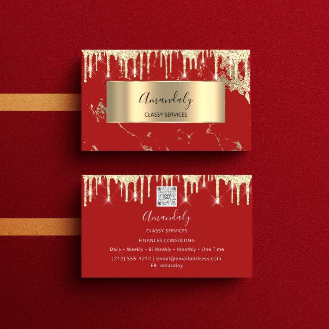 Professional Luxury Gold Royal Marble Red Drip