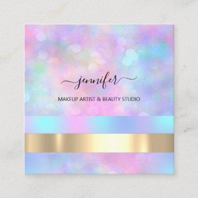 Professional Makeup Artist Holographic Pink Blue Square