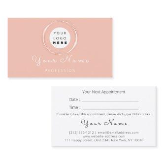 Professional Makeup Hair Wax Lashes Rose Modern Appointment Card