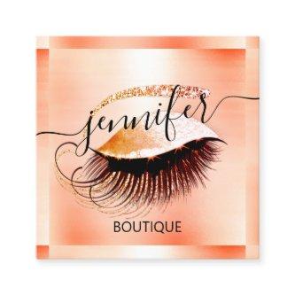 Professional Makeup Lash Shop QR Code Coral Vivid Square