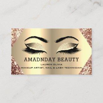 Professional Makeup Nails Appointment Card Rose