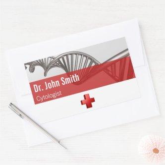 Professional Medical Science DNA Strand Cross Rectangular Sticker