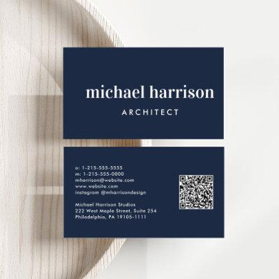 Professional Minimal Modern QR Code Blue