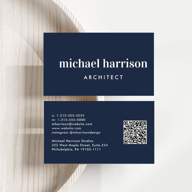 Professional Minimal Modern QR Code Blue