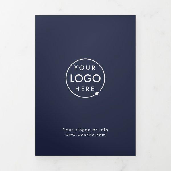 Professional Minimal Navy Blue Tri-fold Brochure