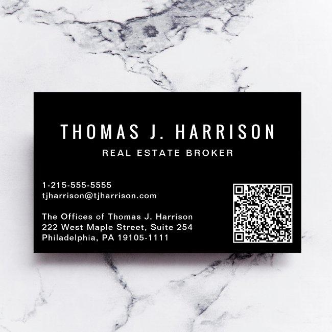Professional Minimal QR Code Black