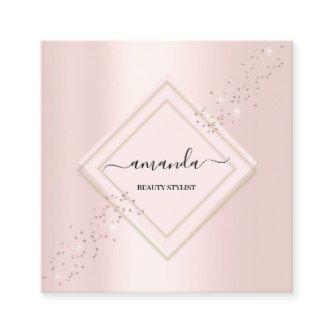 Professional Minimalism Frame Pink Rose Glitter Square