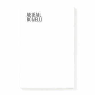 Professional minimalist bold modern gray white post-it notes