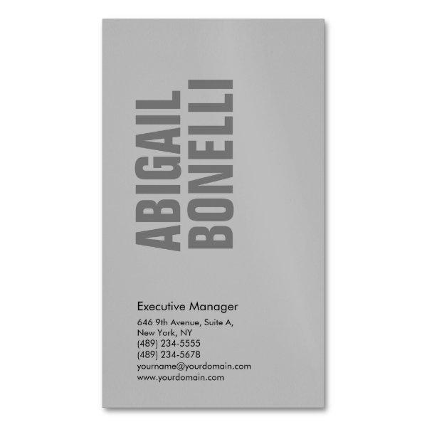 Professional minimalist bold modern grey  magnet