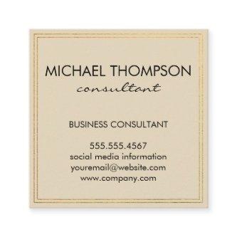 Professional Minimalist Gold Border Monogram Square