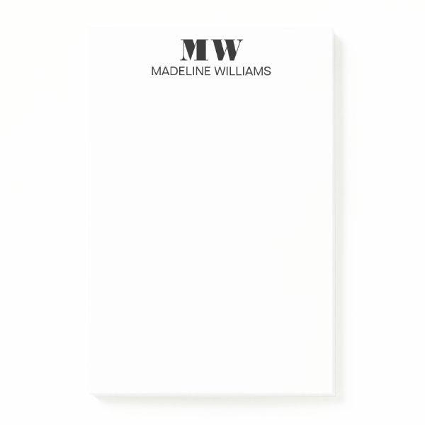 Professional Minimalist Initials Business Office Post-it Notes