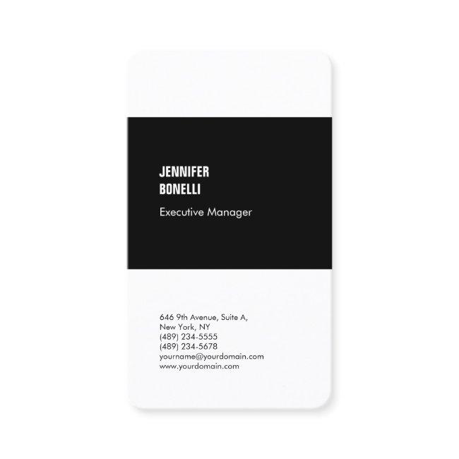 Professional minimalist modern black white plain
