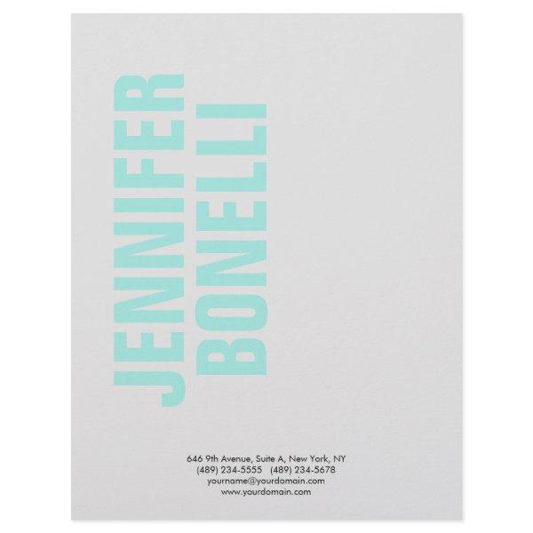 Professional minimalist modern bold blue name letterhead